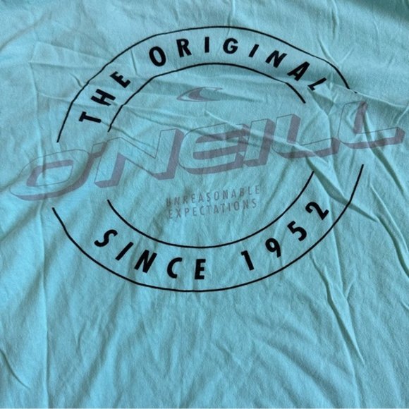 O'Neill | Turquoise & Black Classic Logo Tee "The Original O'Neill" | Size Large - Picture 3 of 10